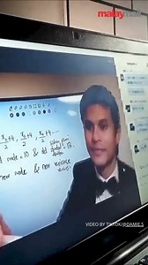 145K views · 950 reactions | In the video of an online math class, teacher Fathi is seen teaching Algebra in English on a virtual whiteboard. He pauses when a student named Shamil comments, criticizing him for using English. Fathi, taken aback, asks Shamil what prompted his remark. | Malay Mail | Facebook