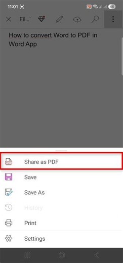 How to convert Word to PDF in Word App #shorts #wordtips #viral