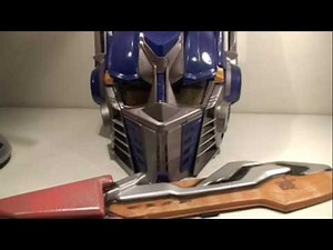 Transformers 2007 Movie Voice Changing Optimus Prime Helmet & Sword Blade Review
