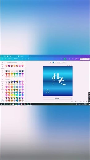 "HZ Logo Design | Elegant Gradient Monogram " |Canva Tutorial| #Logo #shorts