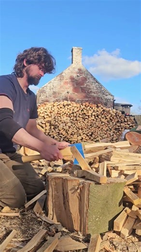 ochsenkopf carpenters hatchet makes a good kindling splitter #axe #wood #satisfying