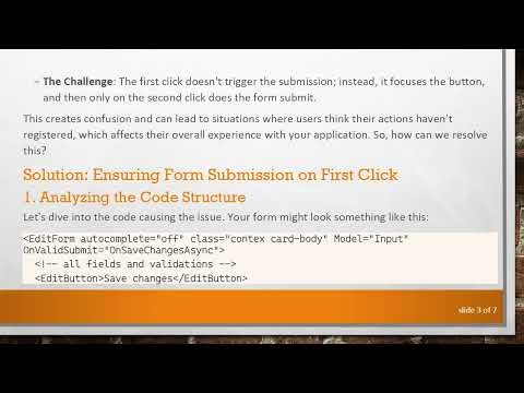 Solving the Single Click Submission Problem in Blazor Forms