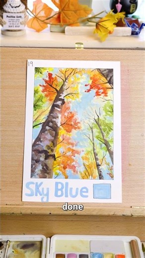 Day 19 of painting the autumn color wheel 🍂 #30daychallenge #watercolortutorial #artchallenge