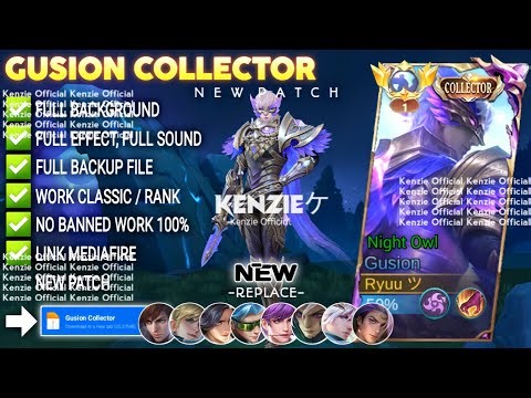 Script Skin Gusion Collector - Night Owl No Password | Full Effect Voice | Patch Terbaru