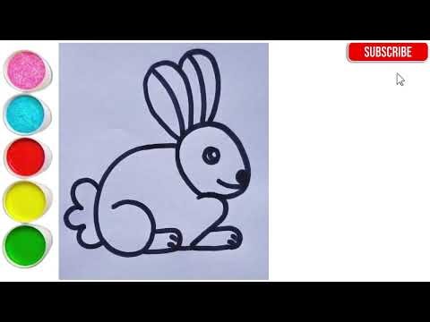 Cute Rabbit Drawing and Coloring for Kids | Easy Bunny Art for Beginners #jjcolors #kidslearning