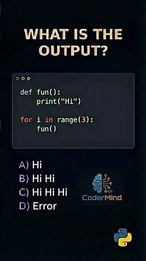 Function + Loop 🤯🐍 How Many Times Will It Print? #shorts #shortvideo #trending #python #program