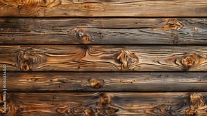 Close-up shot of a rustic wooden wall texture with knotty woodgrain.