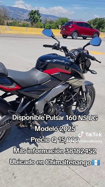 ✅ Vendó Pulsar 160 NS UG ✅ Modeló 2025 ✅ 5,300 Kilómetros ✅ Motor Nitido ✅ Funcionando al 💯 ✅️ Bien Cuidada ✅️ Calcomania Pagada ✅️ Precio Q 15,000 ✅ Poco Negociable ✅ Sólo Personas Realmente Interesados ✅No Perdemos Nuestro Tiempo ✅️ Si Esta Publicando esta Disponible ✅ La Muestro Únicamente en Chimaltenango. ⚠️PAPELES EN ORDEN LISTO PARA EL TRASPASO⚠️