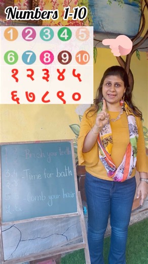 Number counting 1-10 ( English +Hindi)| Hygiene Actions for kids #numbers #action