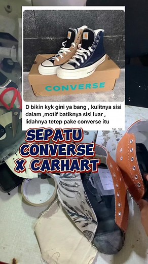 Bikin sepatu Converse X Carharrt #sepatu #custom