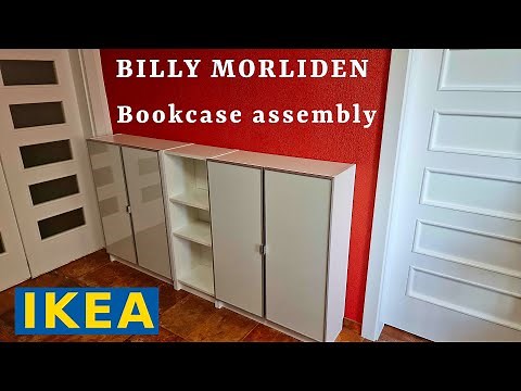 IKEA BILLY MORLIDEN multi-tasking Bookcase assembly. Manual guide How to build from different parts.