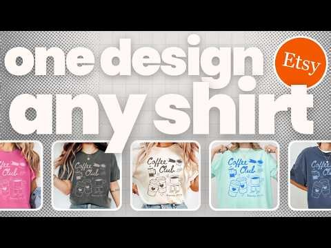 How to Make ONE T-Shirt Design Work on ANY Colour Shirt (Etsy/Canva/Kittl/Tutorial)