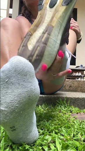Post workout sock removal – feet close up view #socks #soles #feet