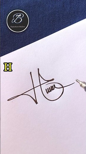 Creative H letter signature style #tutorial #signaturestyle