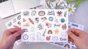 German Baby Milestone Stickers, 6 Sheets 190pcs Clear Matte Waterproof PET Stickers for Baby Memory Book, Baby Album, Scrapbooking, Newborn & First Birthday Decoration