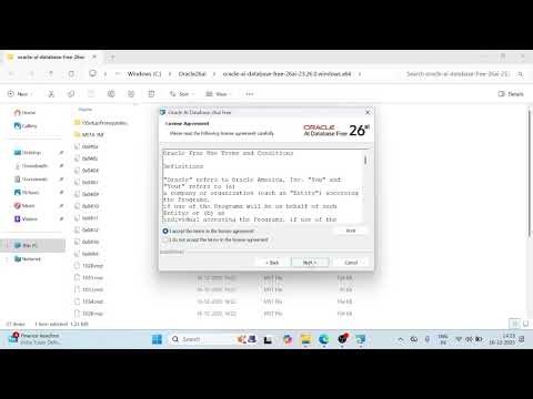 Install Oracle 26ai free edition on Windows platform