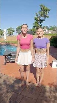 Flipping into swimming pool 🏊‍♀️. #flipping #bikini #sports #sisters #health #exercise #