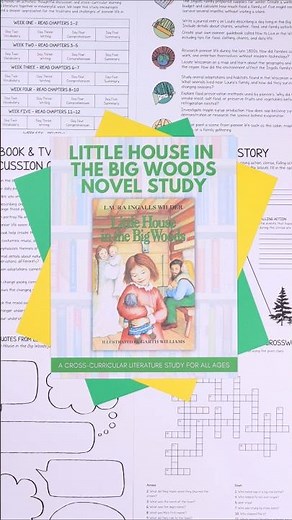 Step back in time! 🌲📚 Take a look inside our Little House in the Big Woods Novel Study.