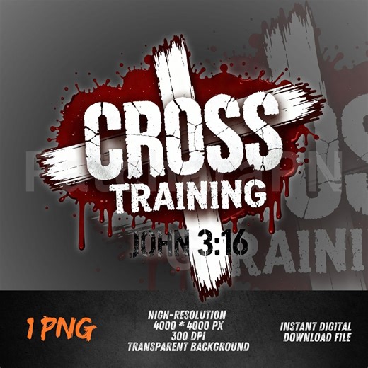 Christian Cross Training PNG for Shirt Design, John 3:16 Bible Verse Sublimation, Faith Workout Graphic - Etsy