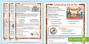Eid al-Fitr Differentiated Fact File