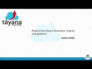 Physical Inventory in Acumatica -step by step guidance