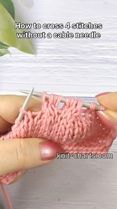 How to cross 4 stitches without a cable needle #Knitting #KnitTips #StitchCrossing #NoCableNeedle #KnittingTutorial #HandmadeKnitting | Free Knitting Patterns