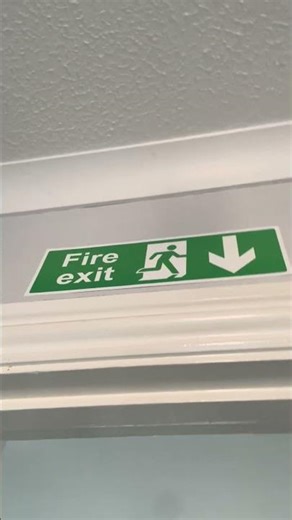 Fire exit sign but it’s a sticker