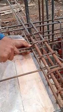 Tying the reinforcement in the beam using binding wire