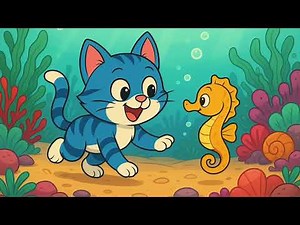 El Gato Azul y el Caballito de Mar Curioso | Canción con Gestos Música Infantil para Explorar (6/12)