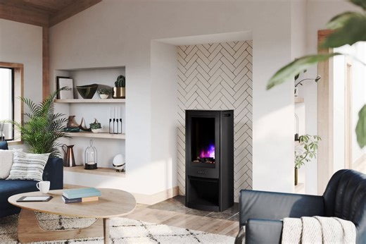Simple to install with a 13-amp supply, the tall AGA Westbury electric fire provides instant warmth and a cosy atmosphere. With a heat output up to 1.9kW, the fire provides a stunning high flame picture, perfectly framed in its large glass door. Find out more here: https://www.agaliving.com/products/catalog/stoves/westbury?v=7765 | AGA & AGA Cookshop | Facebook