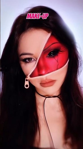 Halloween Makeup Tutorial 👻 Easy Demon Makeup | TikTok idea. #shorts