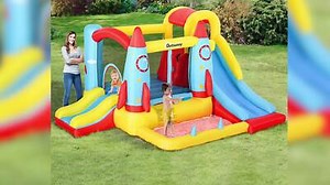 Outsunny Castle with Slide Pool Rocket, Blower, Used | eBay UK