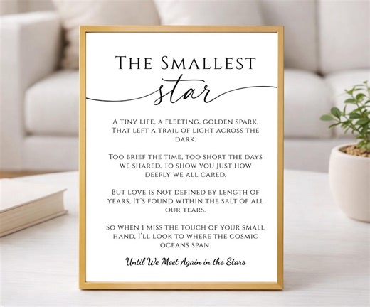 Baby Funeral Poem Printable - Remembrance Poem Sign for Loss of Baby - Infant Memorial Keepsake for Table or Church - Digital Download - Etsy