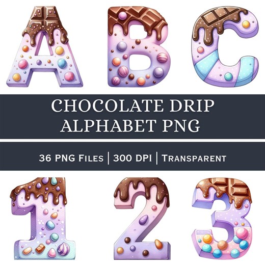 Chocolate Drip Alphabet PNG – Candy Font, Dessert Letters (digital Download) - Etsy