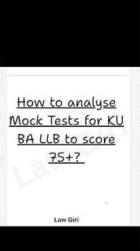 Kurukshetra University 5 year Law BA LLB How to analyse the mock test|KUK Preparation Strategy