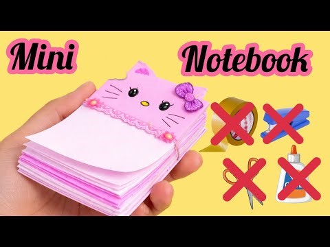 Hello kitty mini notebook| DIY mini notpad|No glue mini notebook/ paper craft without glue| origami