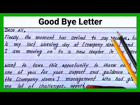 Simple Good Bye Letter in English | How to write Good Bye Letter Write easy and short English letter