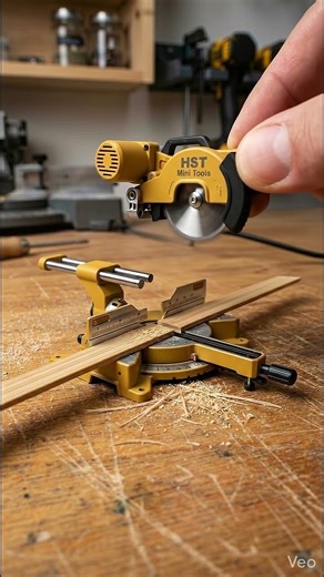 Mini Sliding Miter Saw Cuts Bamboo Perfect 45°