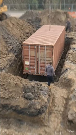 I Built a Secret Underground Bunker Inside a shipping container 😱#bunker