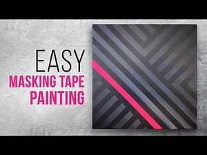 Painting with Masking Tape / Acrylic Daily Modern Art / Easy DIY Painting / 087