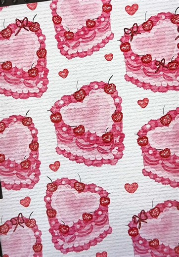 Vintage Heart Cake Drawing Tutorial on Procreate