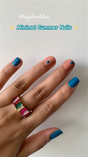 Welcome to Nail series - Episode 177 | Minimal Summer Nails✨| Kajalmehta #nails #summer #shorts