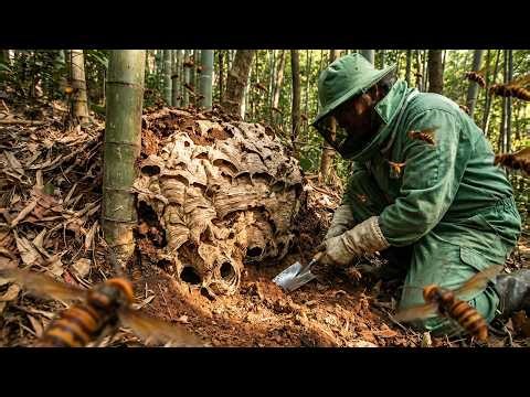 Exploring a Dangerous Wasp Nest Hidden in the Dirt.