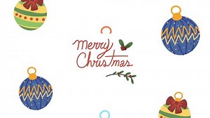 happy merry christmas lettering with balls ,4k video animated