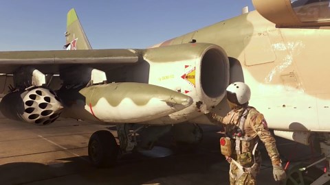 Russian Sukhoi Su-25 Jets strike Ukrainian stronghold and manpower