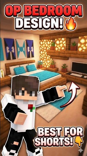 The COOLEST Minecraft Bedroom Build 🤯🔥!#shorts#bedroomdesign