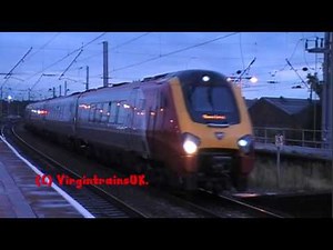Two Virgin Trains Class 221 Super Voyagers Arriving and Departing Warrington Bank Quay 14th AUG 2010