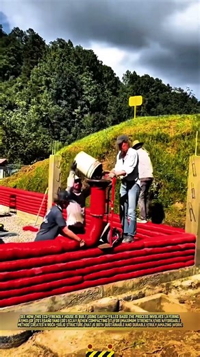 Filling & Layering Earthbags for Sustainable House Construction #dailywork