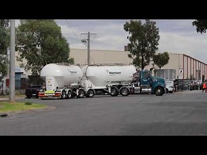 Hanson Aluminium B-double Pneumatic Dry Bulk Tanker U-turn