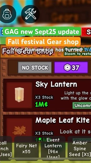 GAG new Fall festival gear shop 🤗#growagarden #roblox #gear #update #shorts